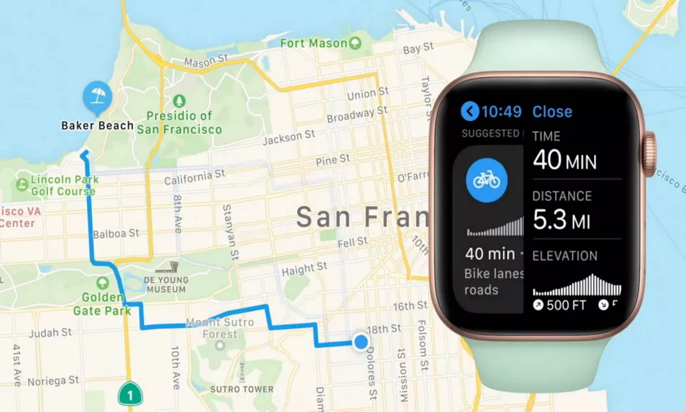 نقشه و امکانات مربوط به دوچرخه سواری + ساعت های هوشمند اپل+سیستم‌عامل Watch OS